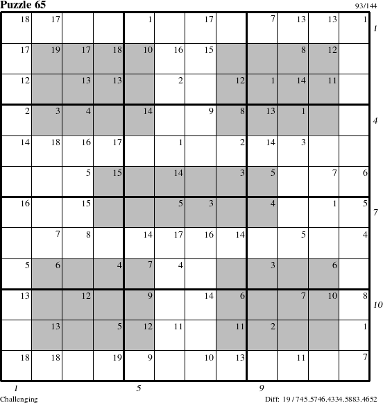 Step-by-Step Instructions for Puzzle 65 with all 19 steps marked