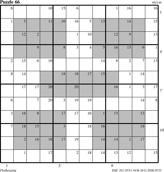 Step-by-Step Instructions for Puzzle 66 with all 20 steps marked