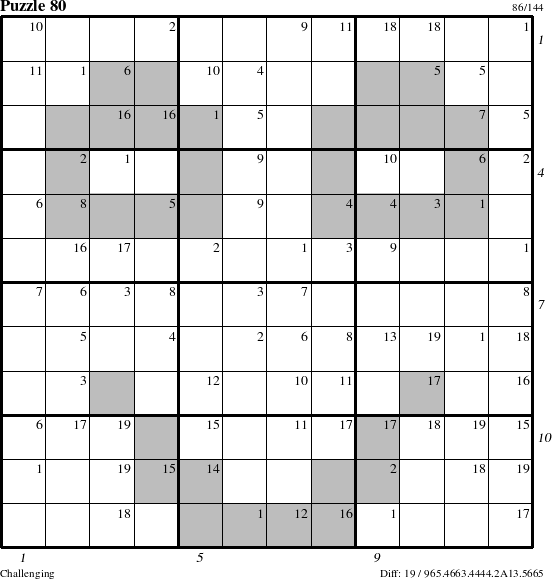 Step-by-Step Instructions for Puzzle 80 with all 19 steps marked