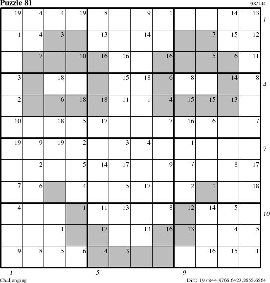 Step-by-Step Instructions for Puzzle 81 with all 19 steps marked