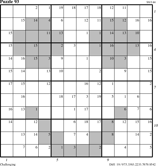 Step-by-Step Instructions for Puzzle 93 with all 19 steps marked