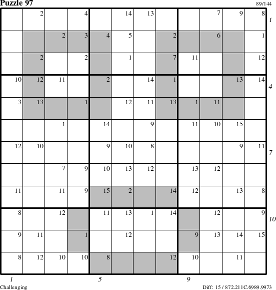 Step-by-Step Instructions for Puzzle 97 with all 15 steps marked