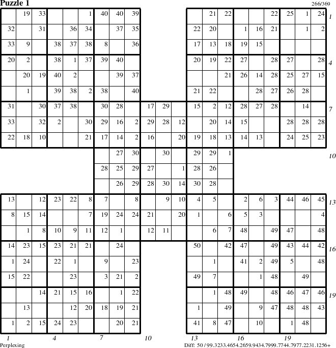 Step-by-Step Instructions for Puzzle 1 with all 50 steps marked