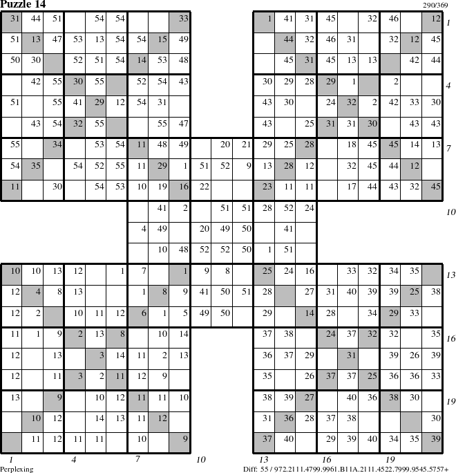 Step-by-Step Instructions for Puzzle 14 with all 55 steps marked