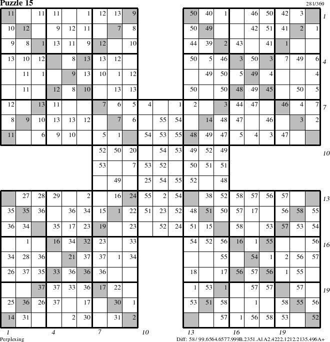 Step-by-Step Instructions for Puzzle 15 with all 58 steps marked