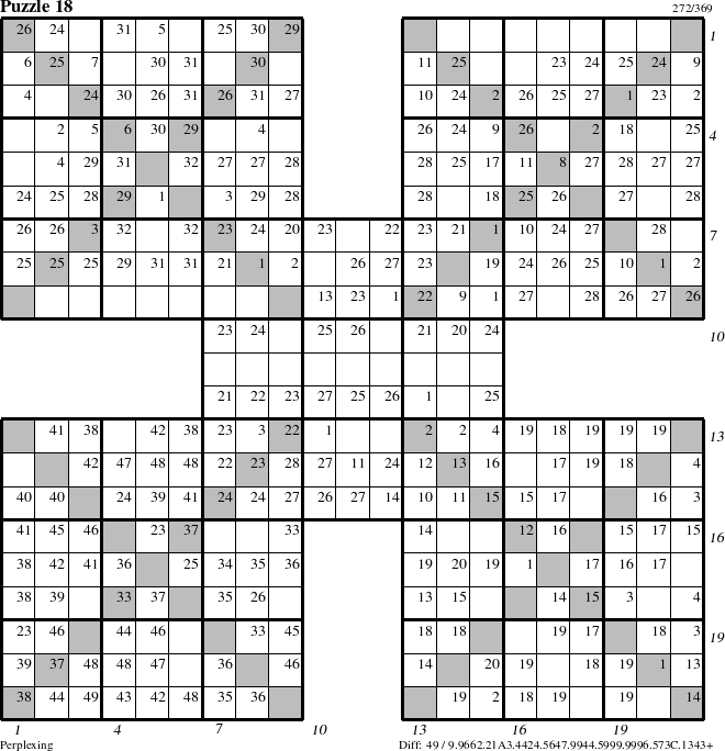 Step-by-Step Instructions for Puzzle 18 with all 49 steps marked