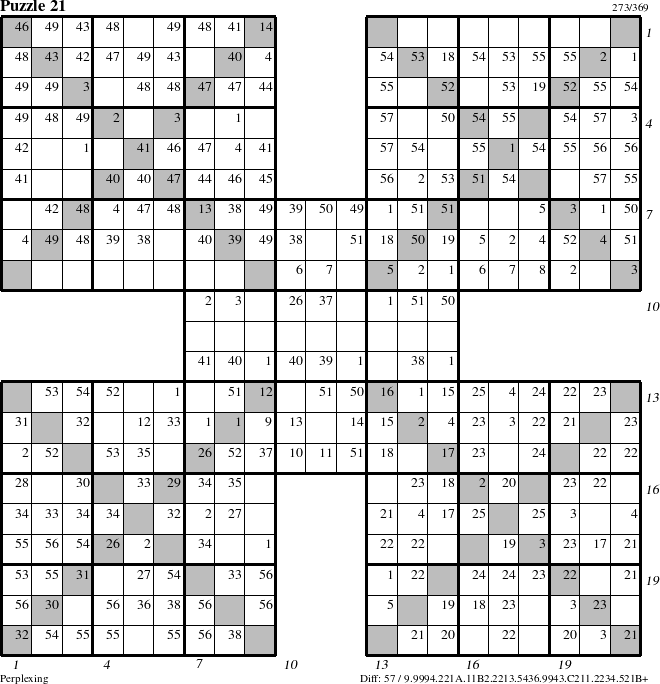 Step-by-Step Instructions for Puzzle 21 with all 57 steps marked