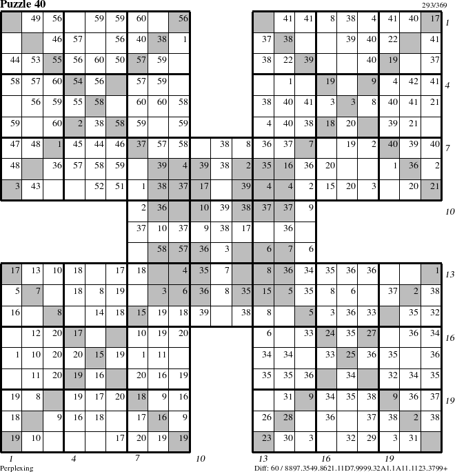 Step-by-Step Instructions for Puzzle 40 with all 60 steps marked