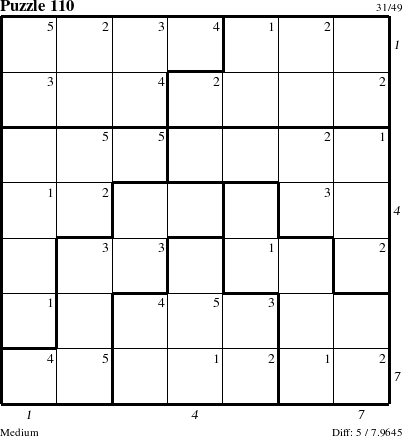 Step-by-Step Instructions for Puzzle 110 with all 5 steps marked