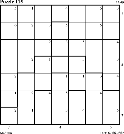 Step-by-Step Instructions for Puzzle 115 with all 6 steps marked