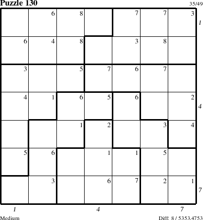 Step-by-Step Instructions for Puzzle 130 with all 8 steps marked