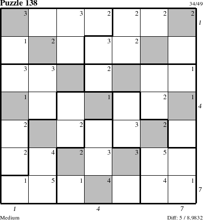 Step-by-Step Instructions for Puzzle 138 with all 5 steps marked