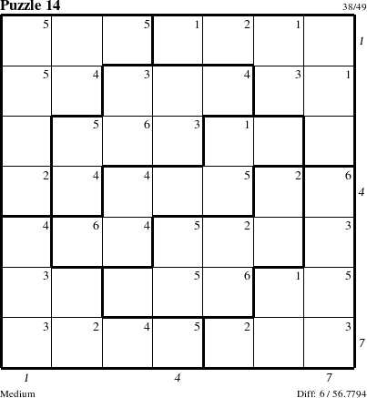 Step-by-Step Instructions for Puzzle 14 with all 6 steps marked