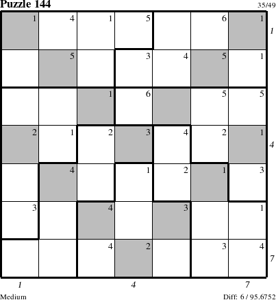 Step-by-Step Instructions for Puzzle 144 with all 6 steps marked