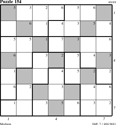 Step-by-Step Instructions for Puzzle 154 with all 7 steps marked