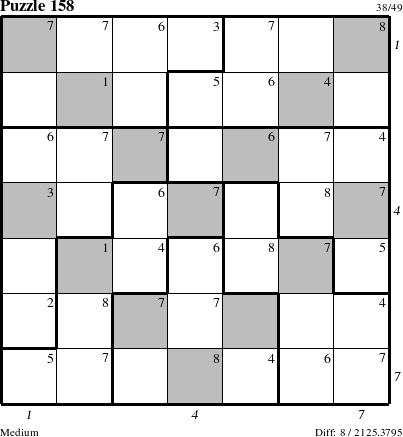 Step-by-Step Instructions for Puzzle 158 with all 8 steps marked