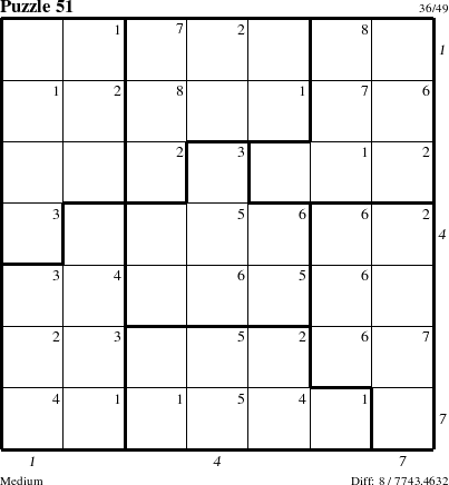 Step-by-Step Instructions for Puzzle 51 with all 8 steps marked