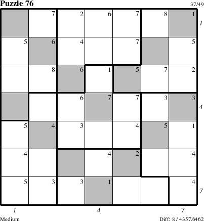 Step-by-Step Instructions for Puzzle 76 with all 8 steps marked