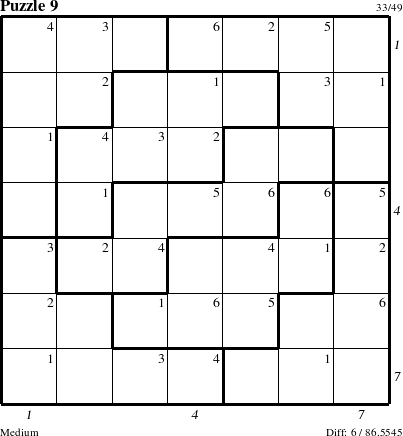 Step-by-Step Instructions for Puzzle 9 with all 6 steps marked