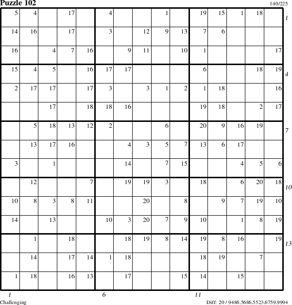 Step-by-Step Instructions for Puzzle 102 with all 20 steps marked