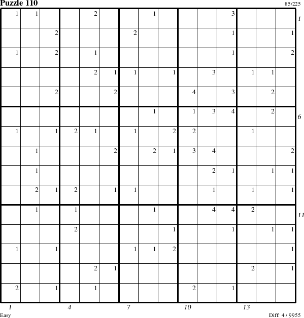 Step-by-Step Instructions for Puzzle 110 with all 4 steps marked