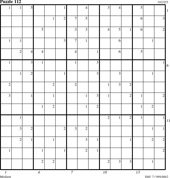 Step-by-Step Instructions for Puzzle 112 with all 7 steps marked