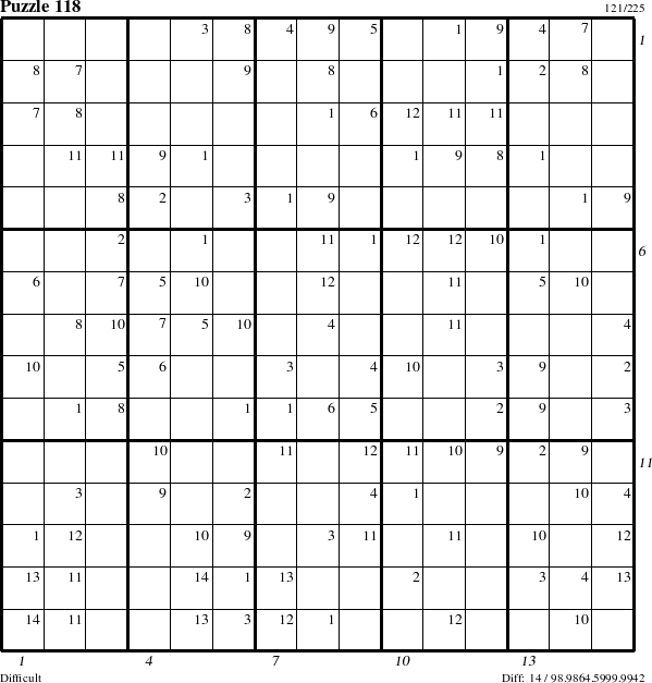 Step-by-Step Instructions for Puzzle 118 with all 14 steps marked