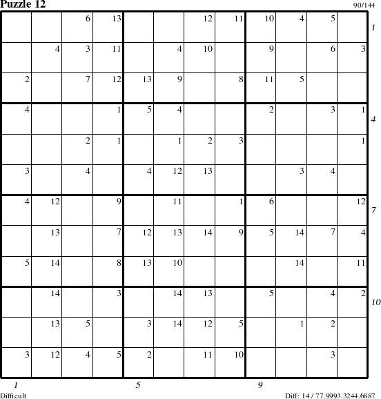 Step-by-Step Instructions for Puzzle 12 with all 14 steps marked