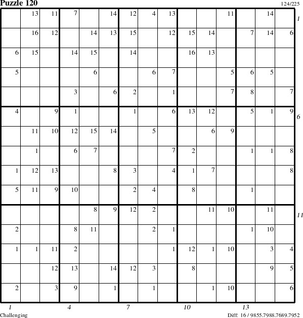 Step-by-Step Instructions for Puzzle 120 with all 16 steps marked