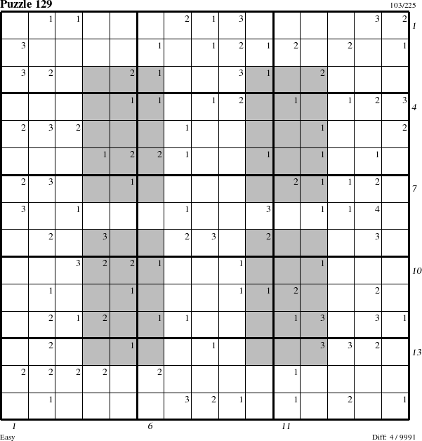 Step-by-Step Instructions for Puzzle 129 with all 4 steps marked