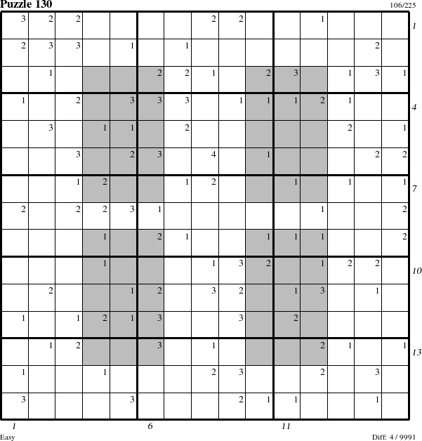 Step-by-Step Instructions for Puzzle 130 with all 4 steps marked