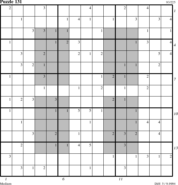 Step-by-Step Instructions for Puzzle 131 with all 5 steps marked