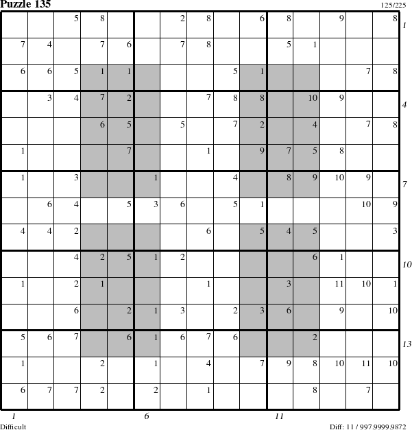 Step-by-Step Instructions for Puzzle 135 with all 11 steps marked