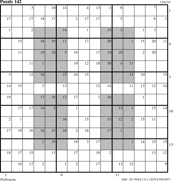 Step-by-Step Instructions for Puzzle 142 with all 20 steps marked