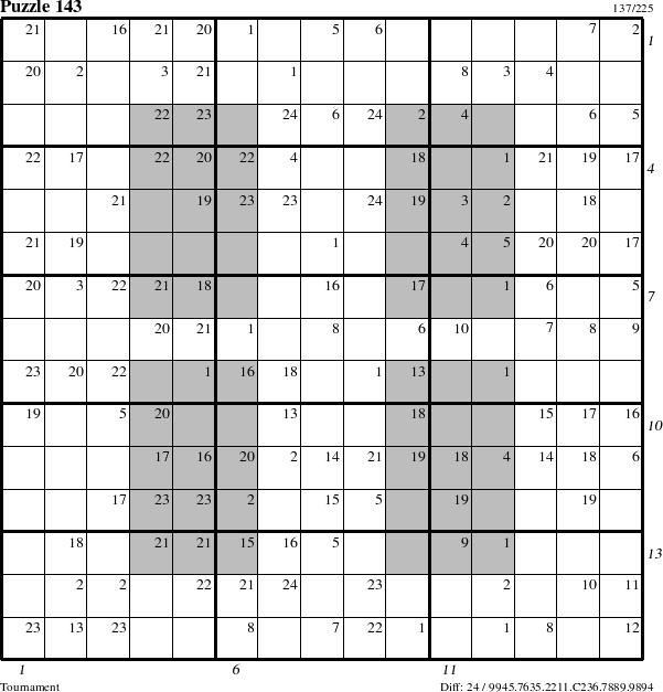 Step-by-Step Instructions for Puzzle 143 with all 24 steps marked