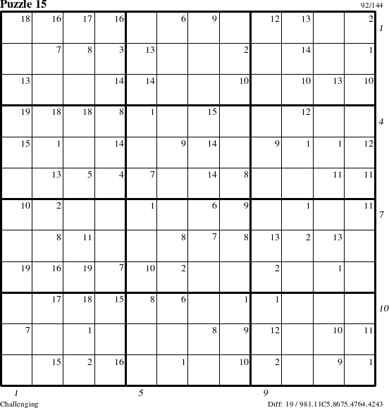 Step-by-Step Instructions for Puzzle 15 with all 19 steps marked