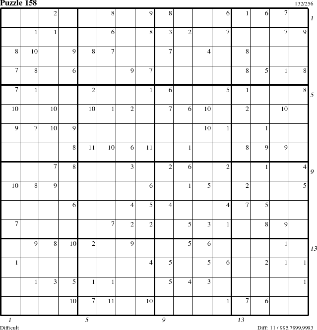 Step-by-Step Instructions for Puzzle 158 with all 11 steps marked