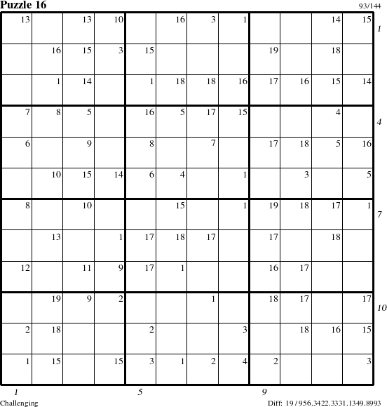 Step-by-Step Instructions for Puzzle 16 with all 19 steps marked