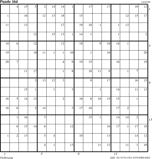 Step-by-Step Instructions for Puzzle 164 with all 20 steps marked