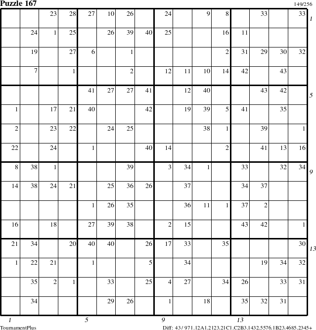 Step-by-Step Instructions for Puzzle 167 with all 43 steps marked