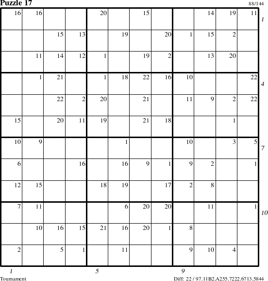 Step-by-Step Instructions for Puzzle 17 with all 22 steps marked