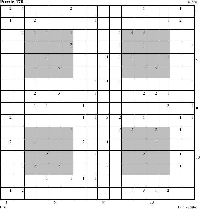 Step-by-Step Instructions for Puzzle 170 with all 4 steps marked