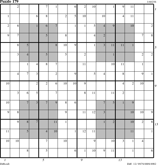 Step-by-Step Instructions for Puzzle 179 with all 12 steps marked