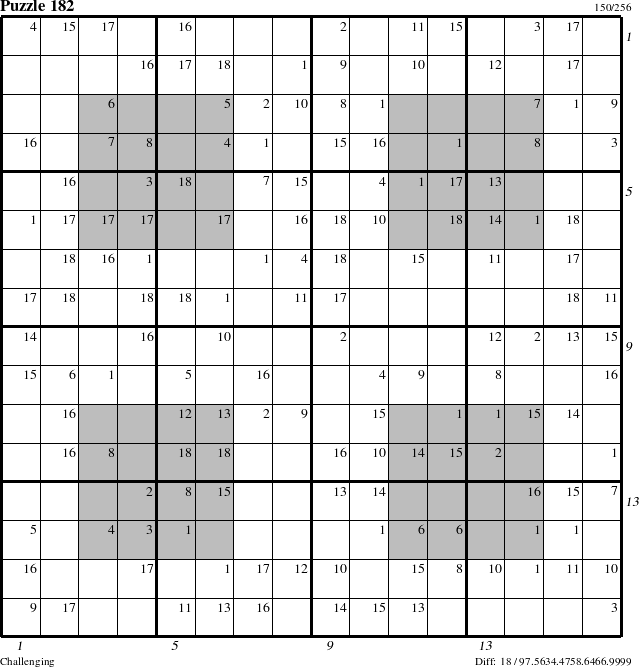 Step-by-Step Instructions for Puzzle 182 with all 18 steps marked