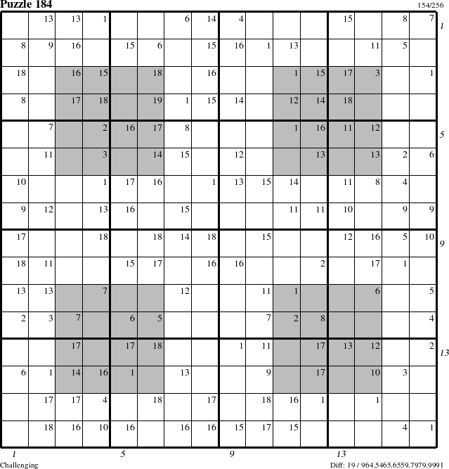 Step-by-Step Instructions for Puzzle 184 with all 19 steps marked