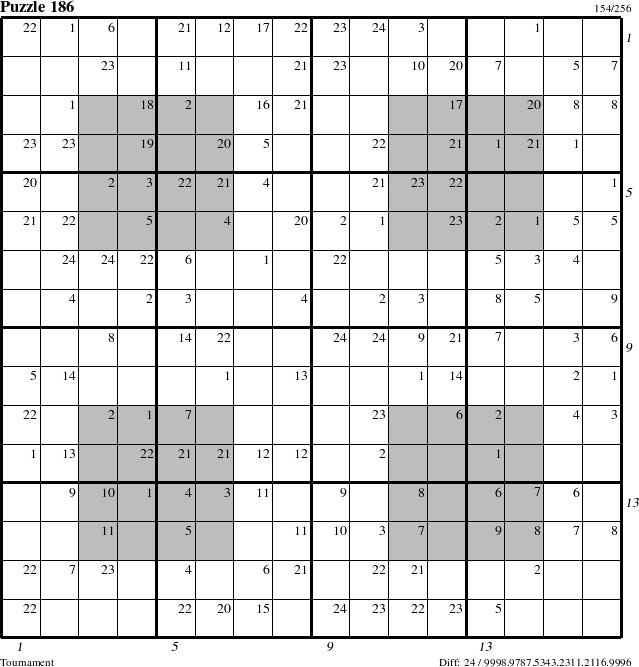 Step-by-Step Instructions for Puzzle 186 with all 24 steps marked