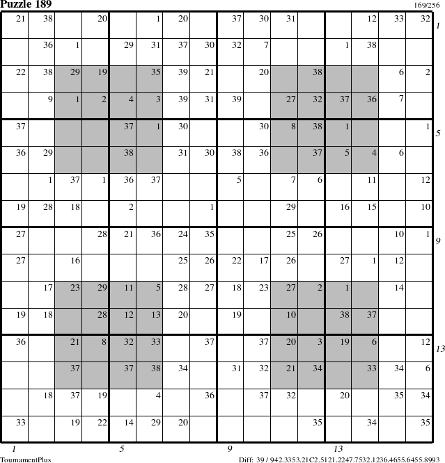 Step-by-Step Instructions for Puzzle 189 with all 39 steps marked