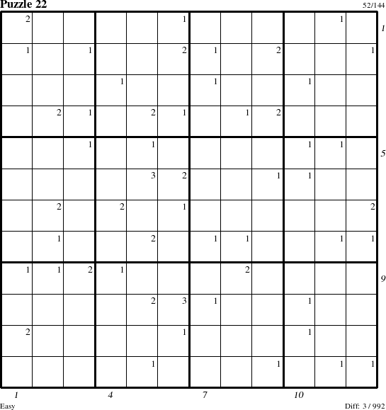 Step-by-Step Instructions for Puzzle 22 with all 3 steps marked