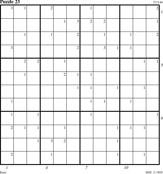 Step-by-Step Instructions for Puzzle 23 with all 3 steps marked