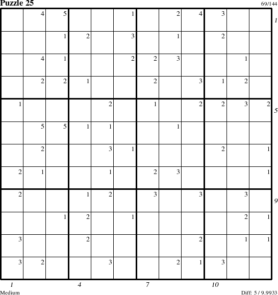 Step-by-Step Instructions for Puzzle 25 with all 5 steps marked